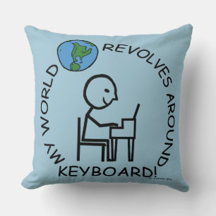 Cojín Decorativo Teclado - El mundo gira