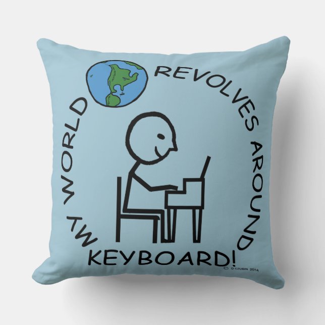 Cojín Decorativo Teclado - El mundo gira (Anverso)