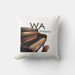 Cojín Decorativo Teclas de mesa de piano de madera marrón nombre mo