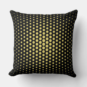 Cojín Decorativo Tecno amarillo arilida puntos negro moderno