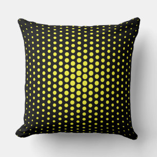 Cojín Decorativo Tecno amarillo puntos negro moderno