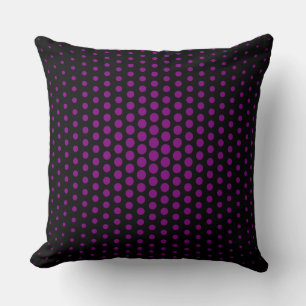 Cojín Decorativo Tecno púrpura puntos negro moderno