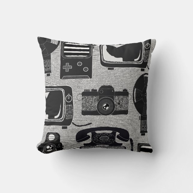 Cojín Decorativo Tecnología retro (Anverso)