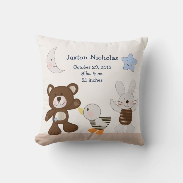 Cojín Decorativo Teddy Bear Keepsake personalizado (Anverso)