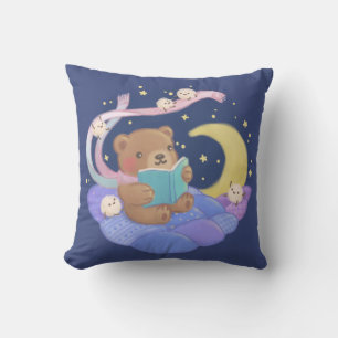 Cojín Decorativo Teddy Bear Leyendo con Ilustracion Fluffy Monsters