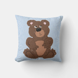 Cojín Decorativo Teddy Bear Linen Blue