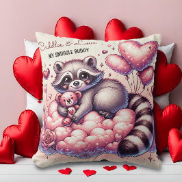 Cojín Decorativo Teddy Bear Love Raccoon Valentines