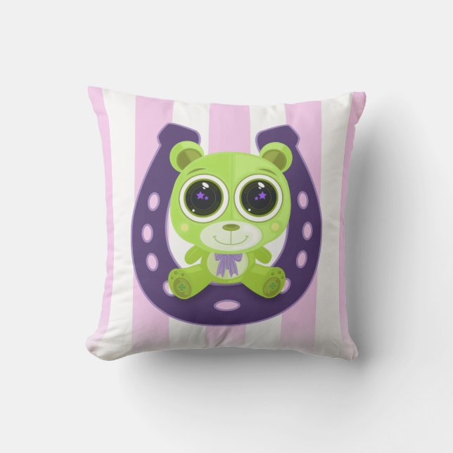 Cojín Decorativo Teddy Bear - Verde Afortunado (Anverso)