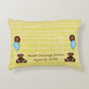 Cojín Decorativo Teddy Bears Blue Balloons Love Baby Accent Pillow