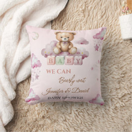 Cojín Decorativo Teddy rosa suave nubes soñadoras bebé niña