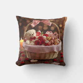 Cojín Decorativo Teddy Rose Basket Romantic Valentine Decorative