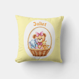 Cojín Decorativo Teddy y amigos en una canasta