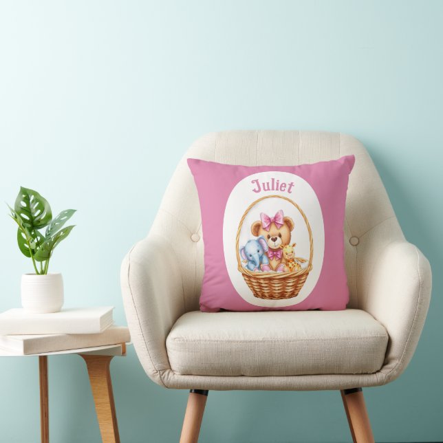 Cojín Decorativo Teddy y amigos en una canasta (Silla)