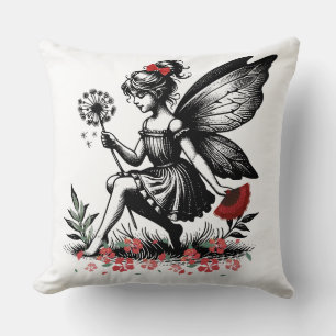 Cojín Decorativo Tee de arte de hadas encantadas - Ventilador capri