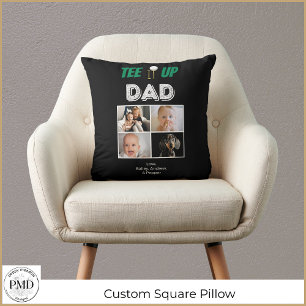 Cojín Decorativo Tee up it up Dad Personalizado,  de papá, foto del