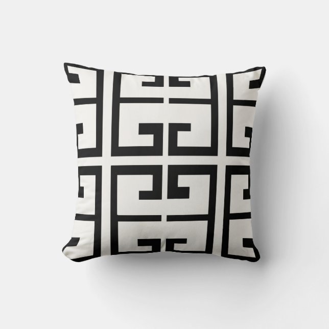 Cojín Decorativo Teja española blanco y negro (Anverso)