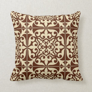Cojín Decorativo Teja marroquí - marrón y beige