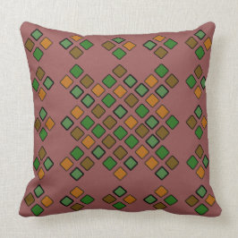 Cojín Decorativo Tejas diagonales naranja y verde en color de