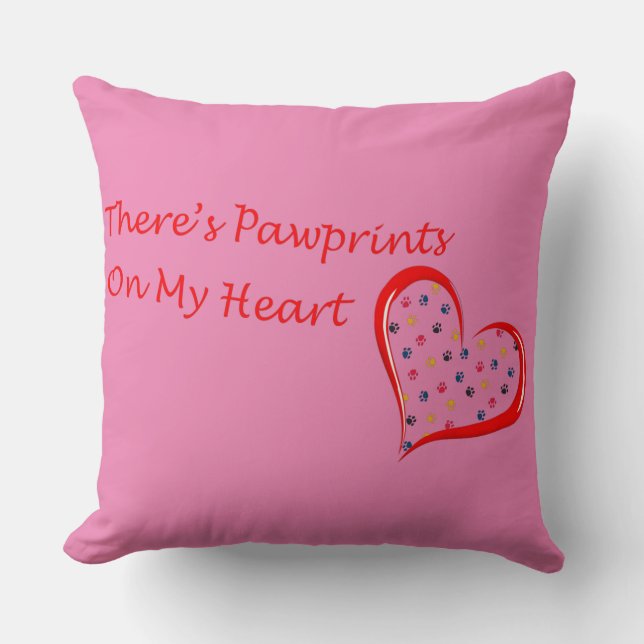 Cojín Decorativo Tejas huellas en mi corazón (Anverso)