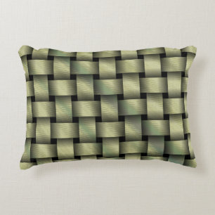 Cojín Decorativo Tejido de cesta dorada