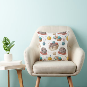 Cojín Decorativo Tejido de gatos groseros