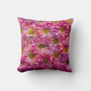 Cojín Decorativo Tejido de margarita rosa