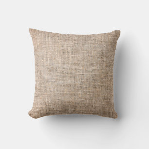 Cojín Decorativo Tejido de tela de yute marrón textil