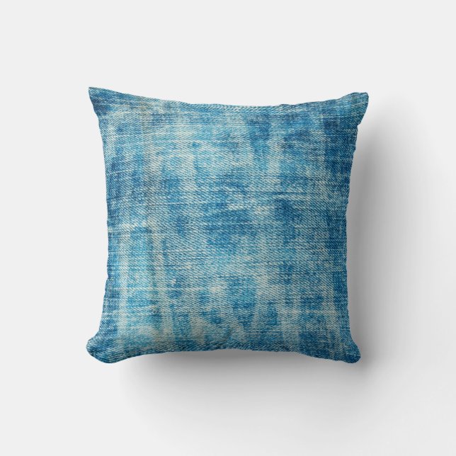Cojín Decorativo Tejido de vaqueros azules (Anverso)