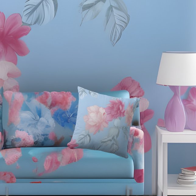 Cojín Decorativo Tejido suave de seda rosa azul (Subido por el creador)