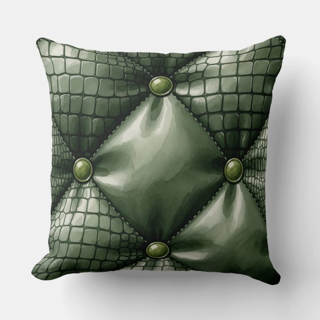 Cojín Decorativo Tejido terciado con imitación de piel de cocodrilo (Anverso)