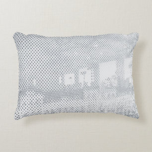 Cojín Decorativo Tejidos de color gris y blanco a cuadros