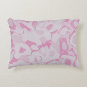 Cojín Decorativo Tejidos de flores de color rosa y blanco