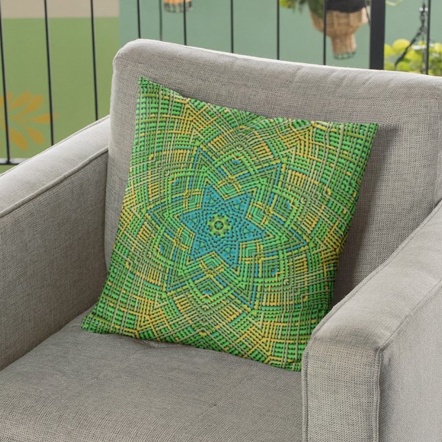 Cojín Decorativo Tejidos Mandala Amarillo verde y azul (Subido por el creador)