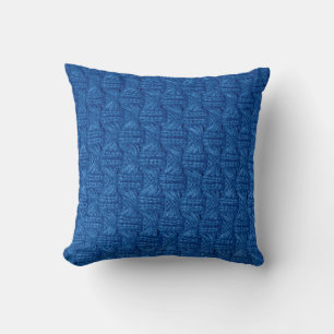 Cojín Decorativo Tejiendo textura. Pullover azul. Mamáes de trama