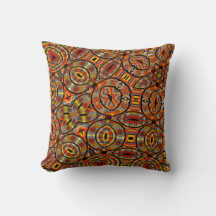 Cojín Decorativo Tela africana colorida - Patrón continuo, ilustrac