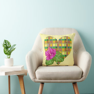 Cojín Decorativo Tela Colorida Caribeña Madras Tartán