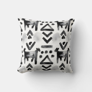 Cojín Decorativo Tela de barro audaz - Patrón blanco y negro
