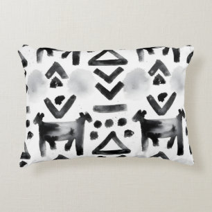 Cojín Decorativo Tela de barro audaz – Patrón negro y blanco