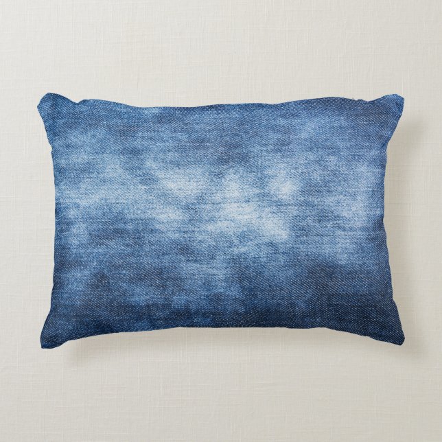Cojín Decorativo Tela de denim, fondo texturado. (Anverso)