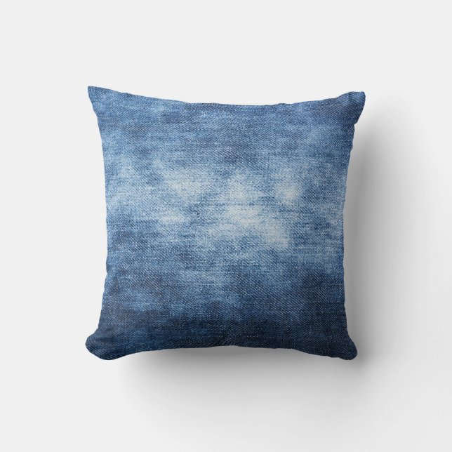 Cojín Decorativo Tela de denim, fondo texturado. (Anverso)
