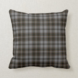 Cojín Decorativo Tela escocesa de tartán gris negra de Brown