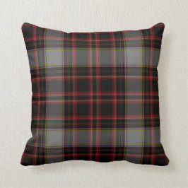 Cojín Decorativo Tela escocesa de tartán gris roja negra del oro
