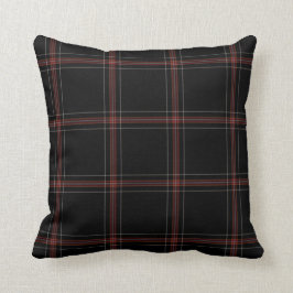 Cojín Decorativo Tela escocesa de tartán roja negra triple