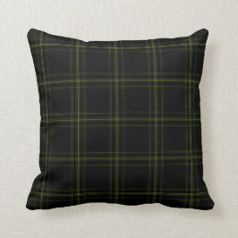 Cojín Decorativo Tela escocesa de tartán verde negra triple