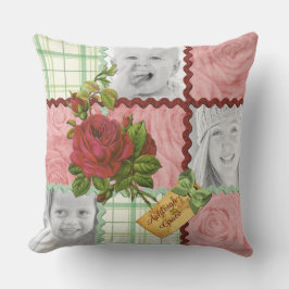 Cojín Decorativo Tela escocesa verde color de rosa rosada roja de