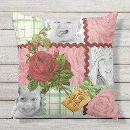 Cojín Decorativo Tela escocesa verde color de rosa rosada roja de