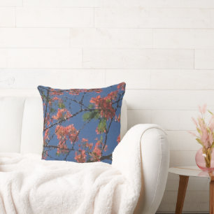 Cojín Decorativo Tela Floral, Azul