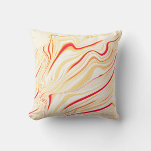 Cojín Decorativo Tela ondulada con tonos beige claro, curva rosa ro