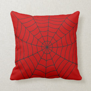 Cojín Decorativo telaraña azul y roja, sofá de temática personal