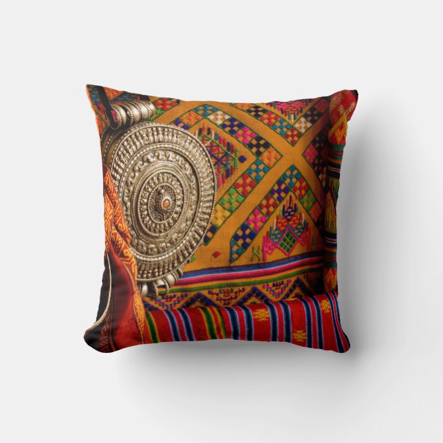 Cojín Decorativo Telas, Bután (Anverso)